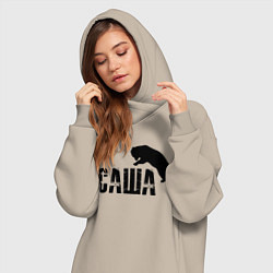 Женское худи-платье Саша м медведь, цвет: миндальный — фото 2