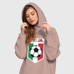 Женское худи-платье Футбол Италии, цвет: пыльно-розовый — фото 2