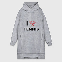 Женское худи-платье I Love Tennis, цвет: меланж