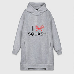 Женское худи-платье I Love Squash, цвет: меланж