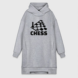 Женское худи-платье Chess game, цвет: меланж
