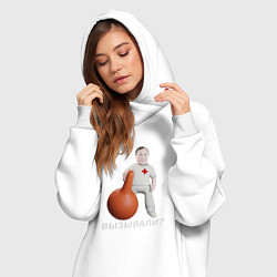 Женское худи-платье Доктор и клизма, цвет: белый — фото 2