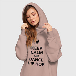 Женское худи-платье Keep calm and dance hip hop, цвет: пыльно-розовый — фото 2