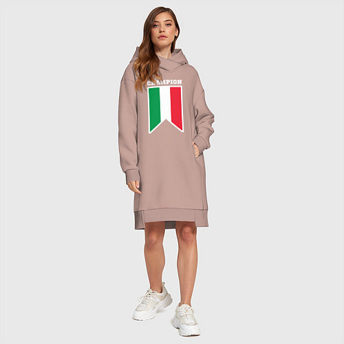Женская толстовка-платье Италия чемпион / Пыльно-розовый – фото 4