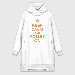Женское худи-платье Keep calm and volley on, цвет: белый