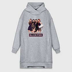 Женское худи-платье Rose Blackpink kpop, цвет: меланж