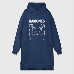 Женская толстовка-платье Ramones rock cat