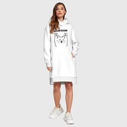 Женское худи-платье Breaking Benjamin - rock cat, цвет: белый — фото 2