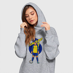 Женское худи-платье Криштиану Роналду 7 Аль Наср, цвет: меланж — фото 2