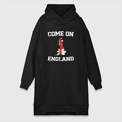 Женское худи-платье Come on England, цвет: черный