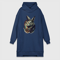 Женская толстовка-платье Свирепый зайчара - нейросеть