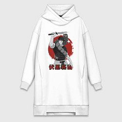 Женское худи-платье Фушигуро, цвет: белый