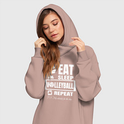 Женское худи-платье Волейбол на повторе, цвет: пыльно-розовый — фото 2