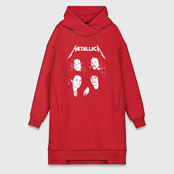 Женское худи-платье Metallica band, цвет: красный