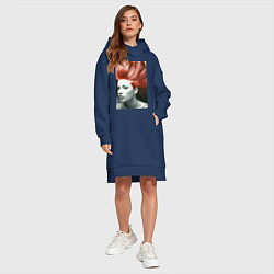 Женское худи-платье Огненная девушка, цвет: тёмно-синий — фото 2