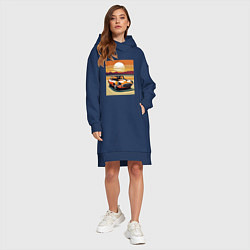 Женское худи-платье Авто Ягуар, цвет: тёмно-синий — фото 2