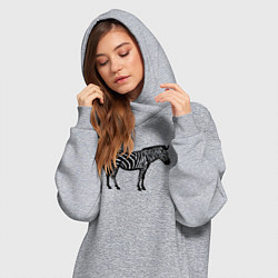 Женское худи-платье Зебра в профиль, цвет: меланж — фото 2