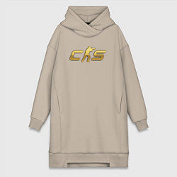 Женская толстовка-платье CS 2 gold logo