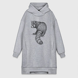 Женская толстовка-платье Красная панда сзади