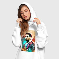 Женское худи-платье Lionel Messi - football - striker, цвет: белый — фото 2