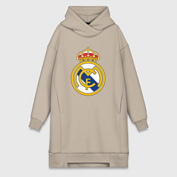 Женское худи-платье Real madrid fc sport, цвет: миндальный