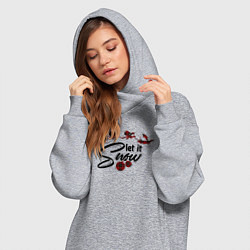 Женское худи-платье Pajama pattern let it snow, цвет: меланж — фото 2