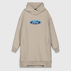 Женское худи-платье Ford usa auto brend, цвет: миндальный