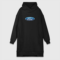Женское худи-платье Ford usa auto brend, цвет: черный