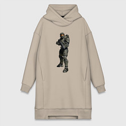 Женское худи-платье Мастер Чиф, цвет: миндальный