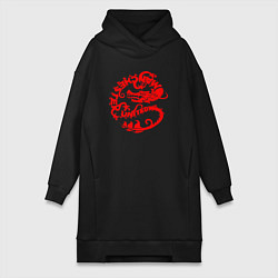 Женское худи-платье Manchester dragon, цвет: черный