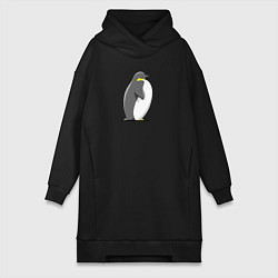 Женская толстовка-платье Мультяшный пингвин сбоку
