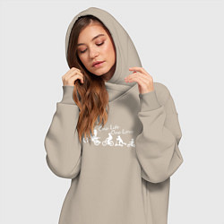 Женское худи-платье One life one love wite, цвет: миндальный — фото 2