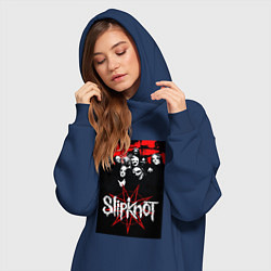 Женское худи-платье Slipknot - all, цвет: тёмно-синий — фото 2
