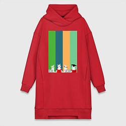 Женская толстовка-платье Ламы - альпаки на учебе