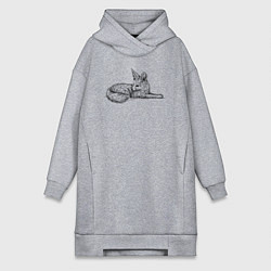 Женская толстовка-платье Фенек лежит