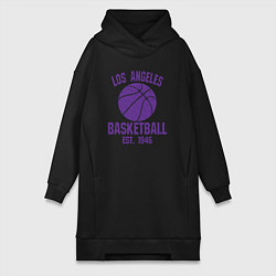 Женское худи-платье Basketball Los Angeles, цвет: черный