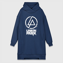 Женское худи-платье Linkin Park - white, цвет: тёмно-синий