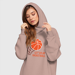 Женское худи-платье Давай поиграем в баскетбол, цвет: пыльно-розовый — фото 2