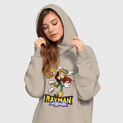 Женское худи-платье Рэймэн и Барбара - обнимашки, цвет: миндальный — фото 2