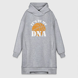 Женское худи-платье ДНК баскетбола, цвет: меланж