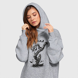 Женское худи-платье Боевой топор - гойда, цвет: меланж — фото 2