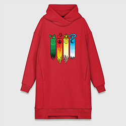 Женское худи-платье Аватар стихии, цвет: красный