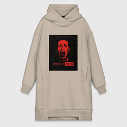 Женское худи-платье American psycho постер, цвет: миндальный