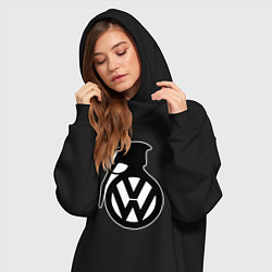 Женское худи-платье Volkswagen grenade, цвет: черный — фото 2