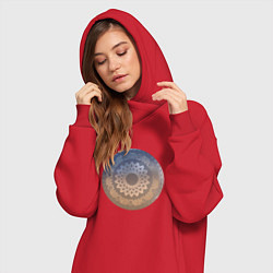 Женское худи-платье Щит со змеями и руками, цвет: красный — фото 2