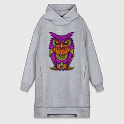 Женское худи-платье Purple owl, цвет: меланж