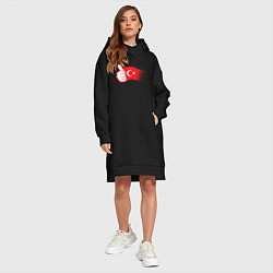 Женское худи-платье Турецкий лайк, цвет: черный — фото 2