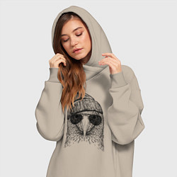 Женское худи-платье Олуша в шапке и очках, цвет: миндальный — фото 2