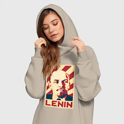 Женское худи-платье Vladimir Lenin, цвет: миндальный — фото 2