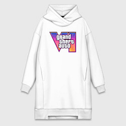 Женское худи-платье GTA 6 logo, цвет: белый